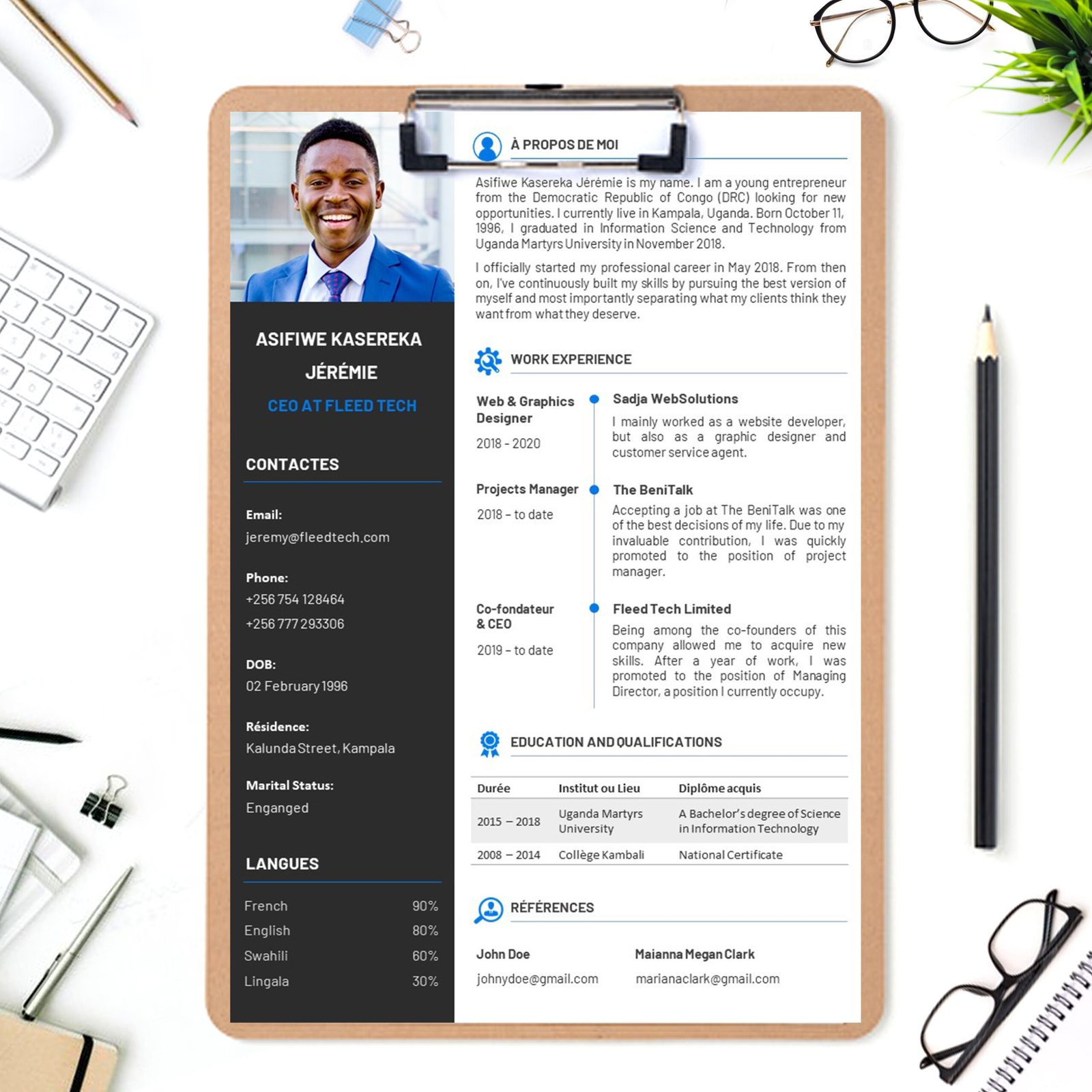 Free Editable Powerpoint CV Template 4 - Image 2