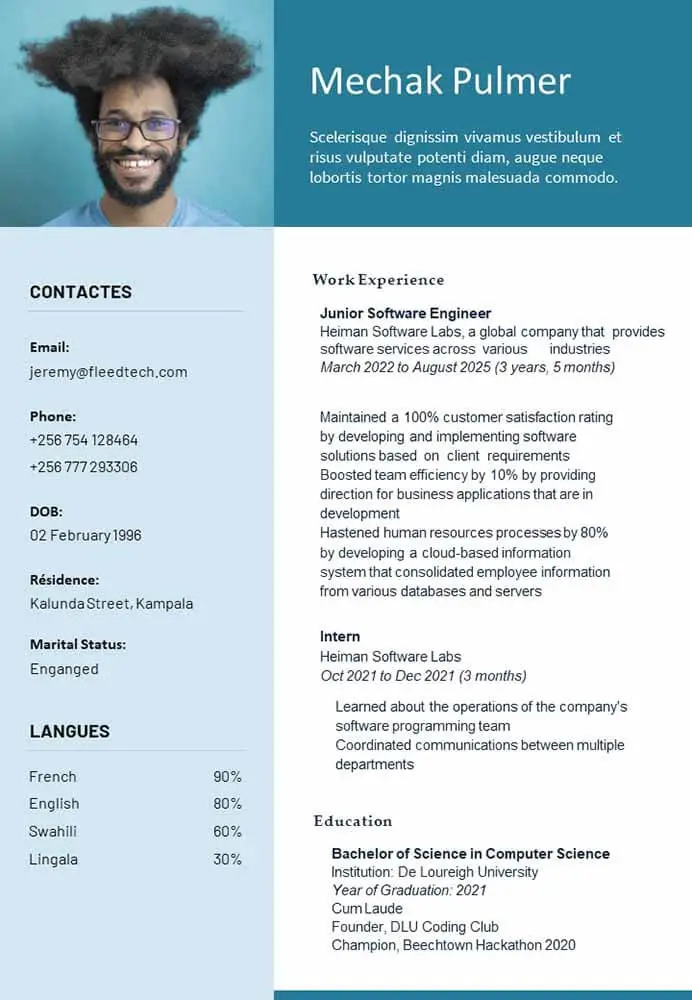 Engineer CV - Free editable CV Template in PowerPoint - By The BeniTalk
